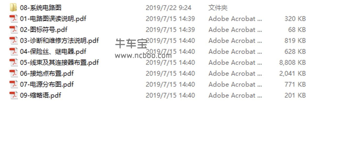2018-2019款吉利帝豪EV450/EV350原厂维修手册和电路图