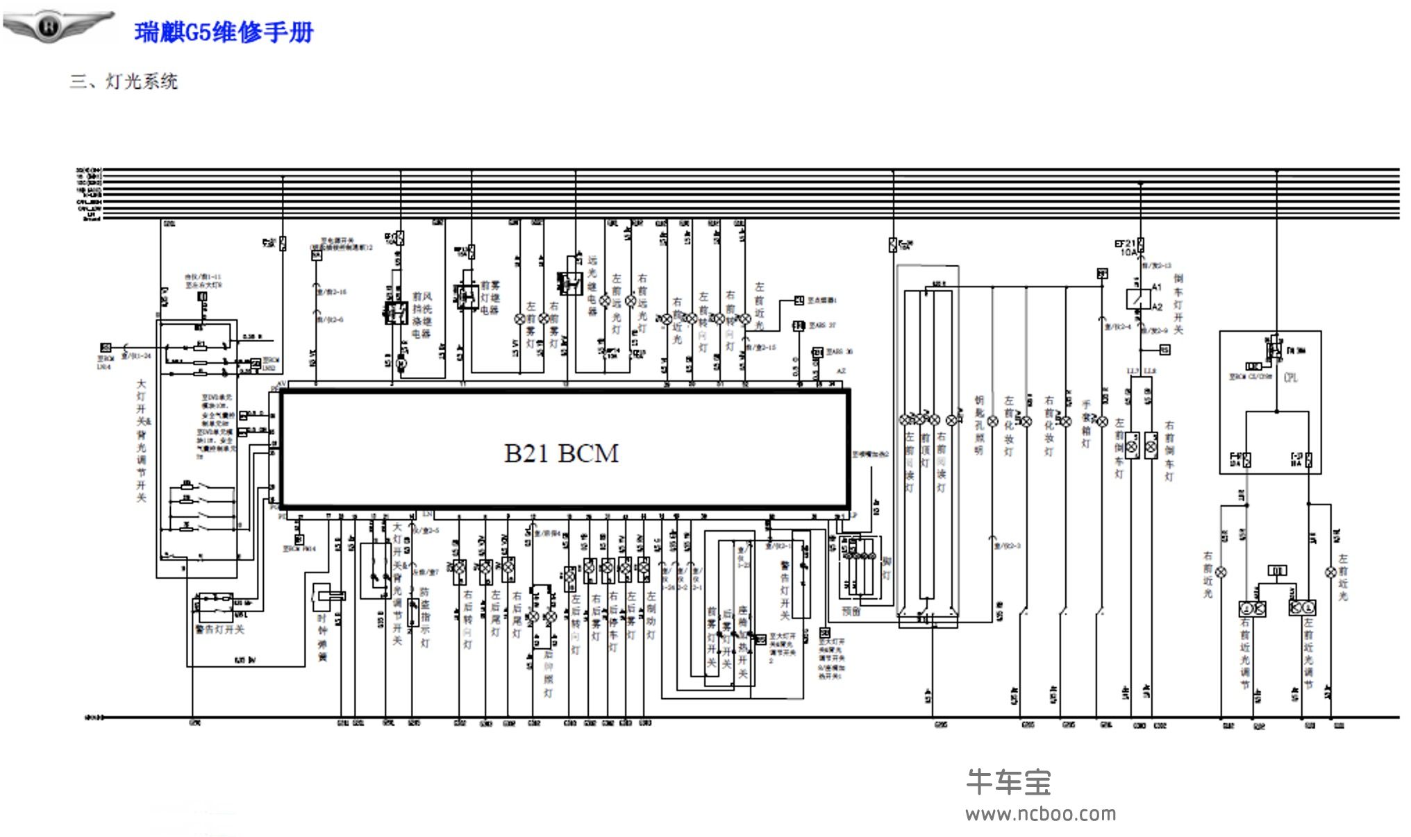 2010-2012款奇瑞瑞麒G5原厂维修手册和电路图资料下载