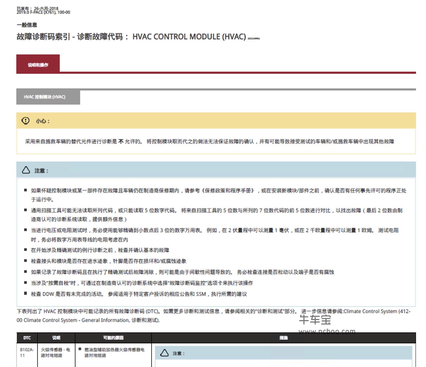 2018-2019款捷豹F-PACE原厂维修手册和电路图及故障码下载