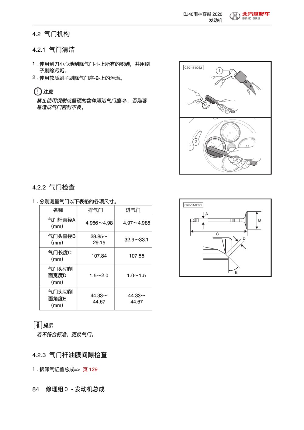 2020款北京BJ40雨林穿越版发动机气门机构1